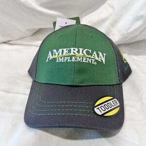 JOHN DEERE Toddler BB Cap (American Implement) Hook & Loop Back Green/Grey